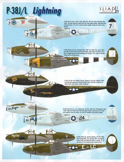 Iliad Design ILD72008 1:72 Lockheed P-38J/P-38L Lightning
