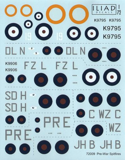 Iliad Design ILD72009 Pre-War Spitfire Mk.I K9795 19 Sqn 1:72