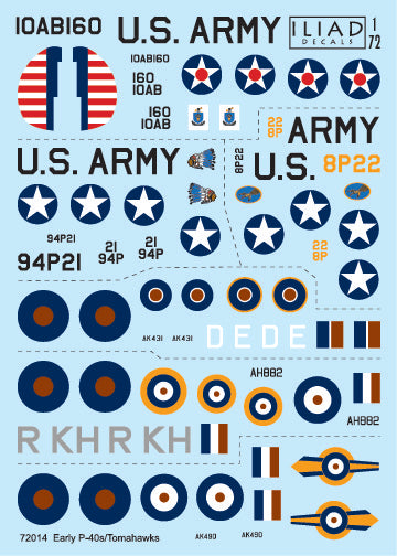 Iliad Design ILD72014 1:72 Early Curtiss P-40s & Tomahawks