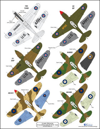Iliad Design ILD72014 1:72 Early Curtiss P-40s & Tomahawks
