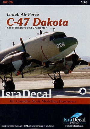 IsraDecal Studio IAF-76 1:48 Douglas C-47 Dakota/Nord 2501 Noratlas