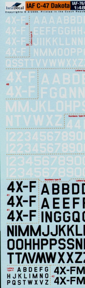 IsraDecal Studio IAF-76 1:48 Douglas C-47 Dakota/Nord 2501 Noratlas