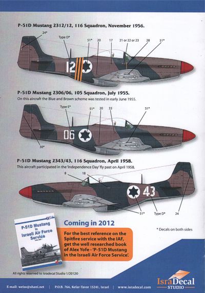 IsraDecal Studio IAF-92 1:32 IAF North-American P-51D Mustang