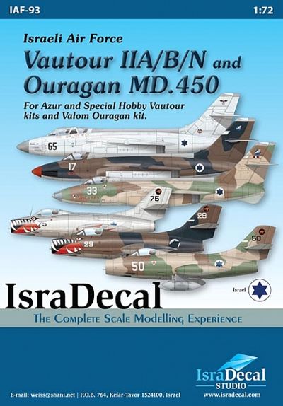 IsraDecal Studio IAF-93 1:72 IAF Vautour IIA/IIB/IIN & MD-450 Ouragan 1:48