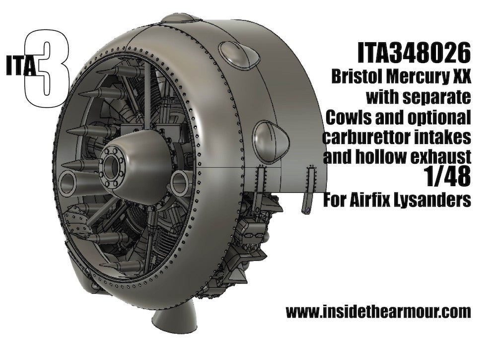 Inside the Armour ITA348026 Bristol Mercury XX Engine for Lysander 1:48