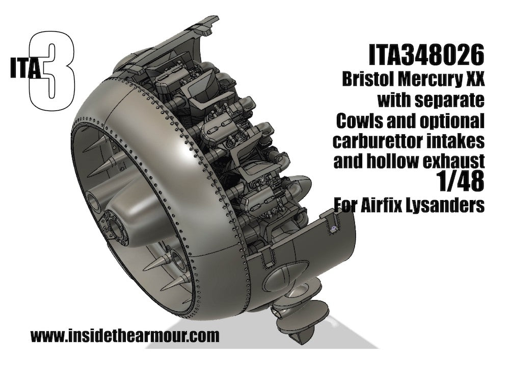 Inside the Armour ITA348026 Bristol Mercury XX Engine for Lysander 1:48