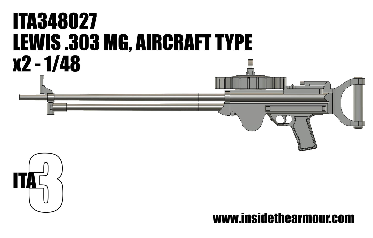 Inside the Armour ITA348027 2 x 1:48 Lewis Gun, Aircraft Type