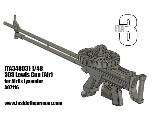 Inside the Armour ITA348031 Lewis .303 Single Mount for Lysander 1:48
