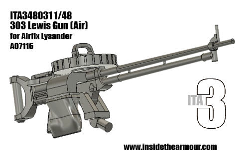 Inside the Armour ITA348031 Lewis .303 Single Mount for Lysander 1:48