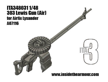Inside the Armour ITA348031 Lewis .303 Single Mount for Lysander 1:48