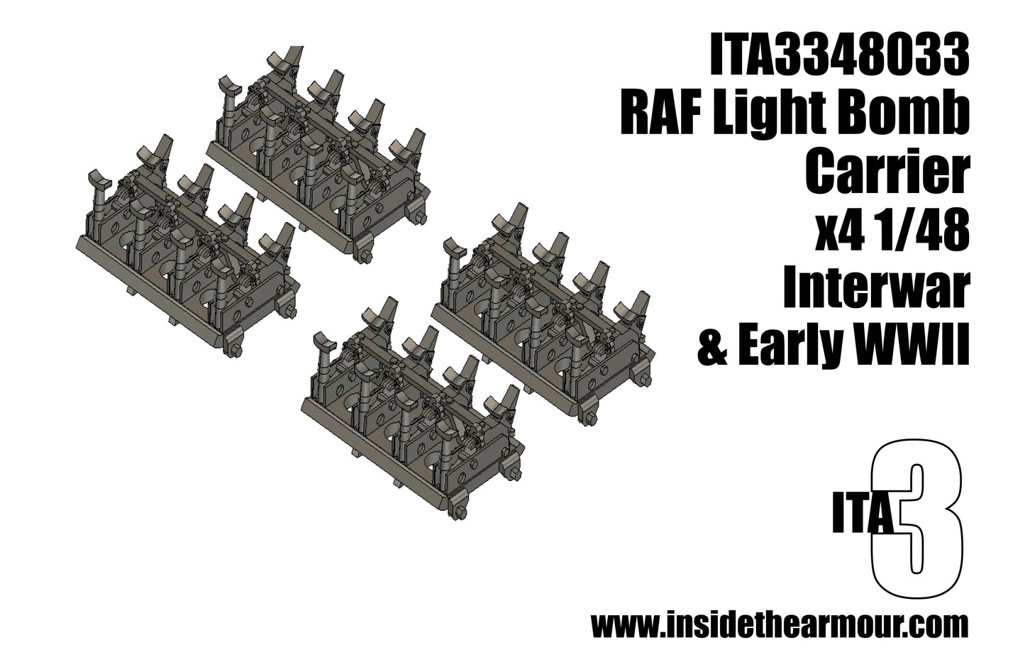 Inside the Armour ITA348033 1:48 RAF Light Bomb Carrier x 4 interwar.WW2