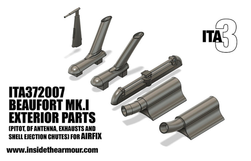 Inside the Armour ITA372002 1:72 Bristol Beaufort Exterior Parts