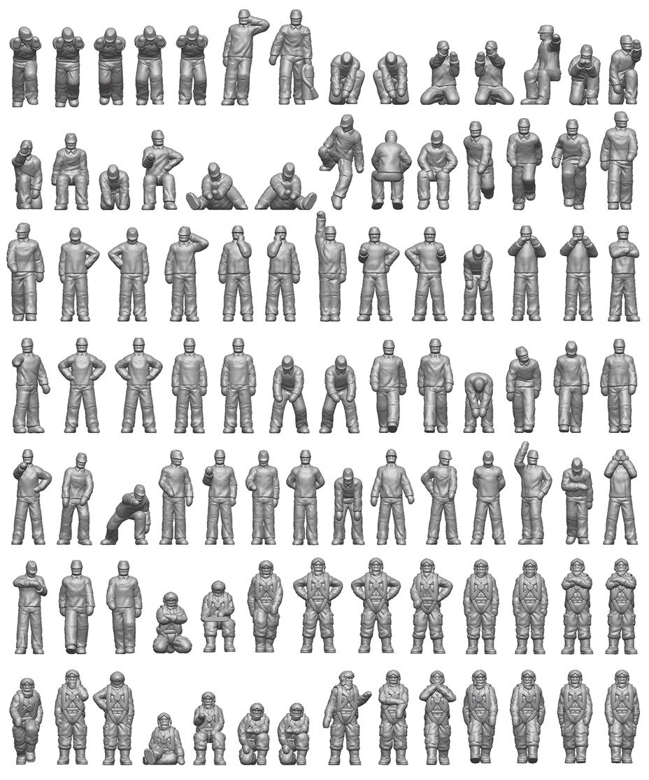 ION Model J700-002 1:700 IJN carrier personnel & pilots 94 figures