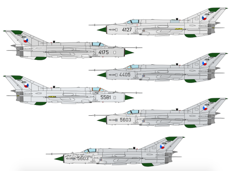 JBr Decals JBR72007 NATO Fishbeds MiG-21MFN 10x Options 1:72