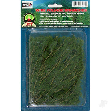 JTT Medium Green Foliage Branches, 1.5in to 3in, (60 per pack) 95519