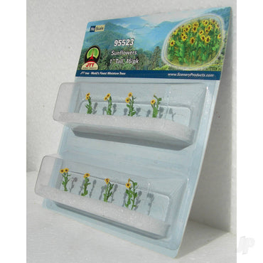 JTT Sunflowers, 1in Tall, HO-Scale, (16 per pack) 95523