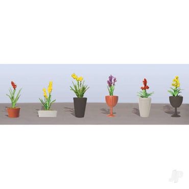JTT Assorted Potted Flower Plants 2, O-Scale, (6 pack) 95568