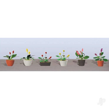 JTT Assorted Potted Flower Plants 3, O-Scale, (6 pack) 95570
