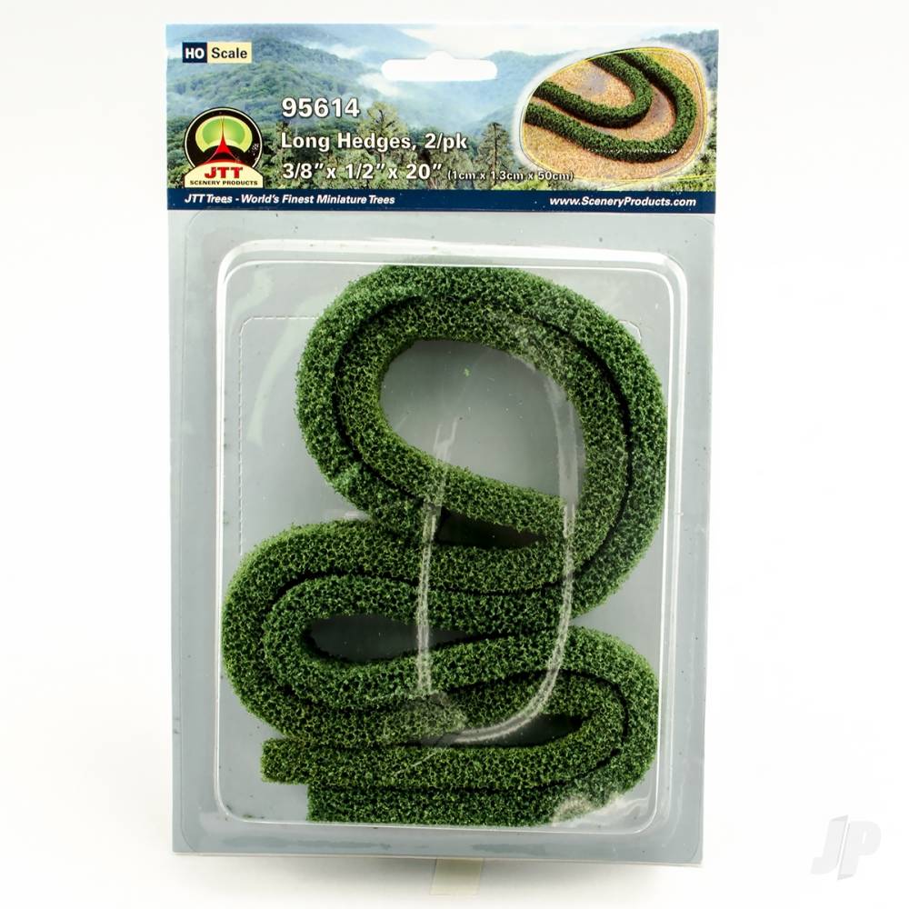 JTT Long Hedges, 3/8x1/2x20in, HO-Scale, (2 per pack) 95614