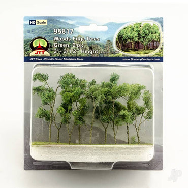 JTT Woods Edge Trees, Green, HO-Scale, (9 per pack) 95617