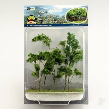 JTT Woods Edge Trees, Green, O-Scale, (5 per pack) 95618