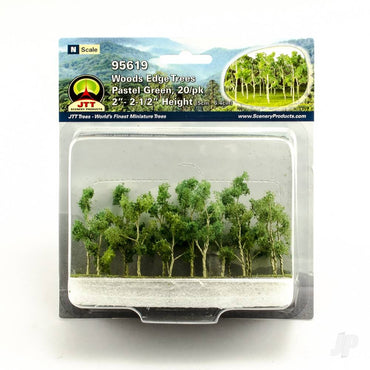 JTT Woods Edge Trees, Pastel Green, N-Scale, (20 per pack) 95619