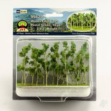 JTT Woods Edge Trees, Pastel Green, HO-Scale, (14 per pack) 95620