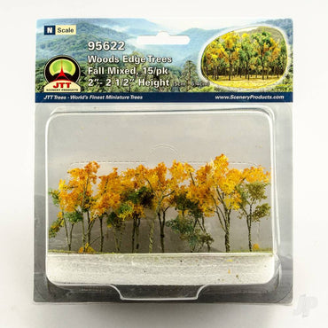 JTT Woods Edge Trees, Fall Mixed, N-Scale, (15 per pack) 95622