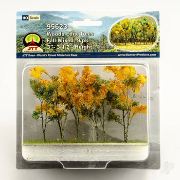 JTT Woods Edge Trees, Fall Mixed, HO-Scale, (9 per pack) 95623