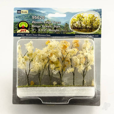 JTT Woods Edge Trees, Beige Green, HO-Scale, (9 per pack) 95626