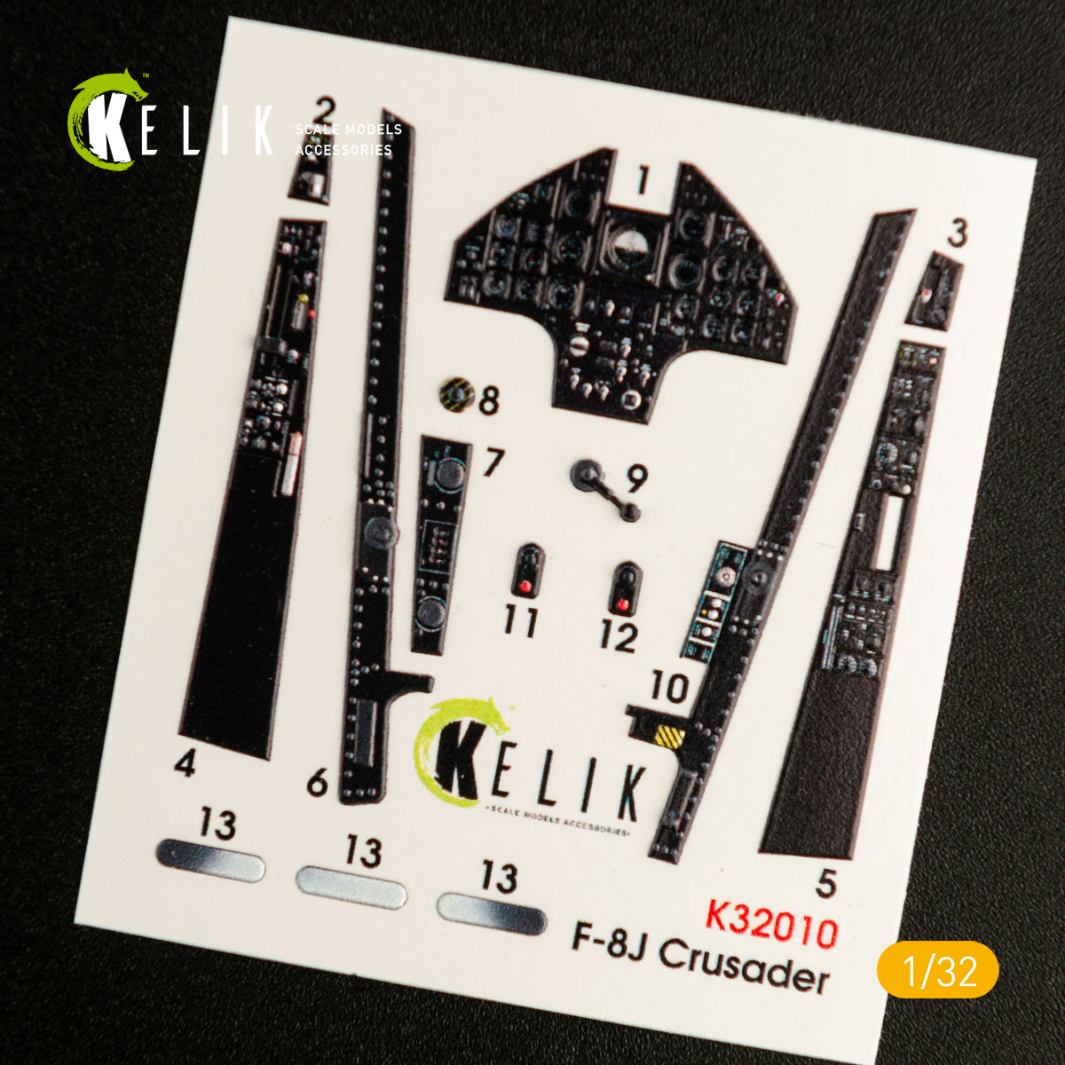 Kelik K3D32010 1:32 Vought F-8J Crusader- Interior 3D-Decal