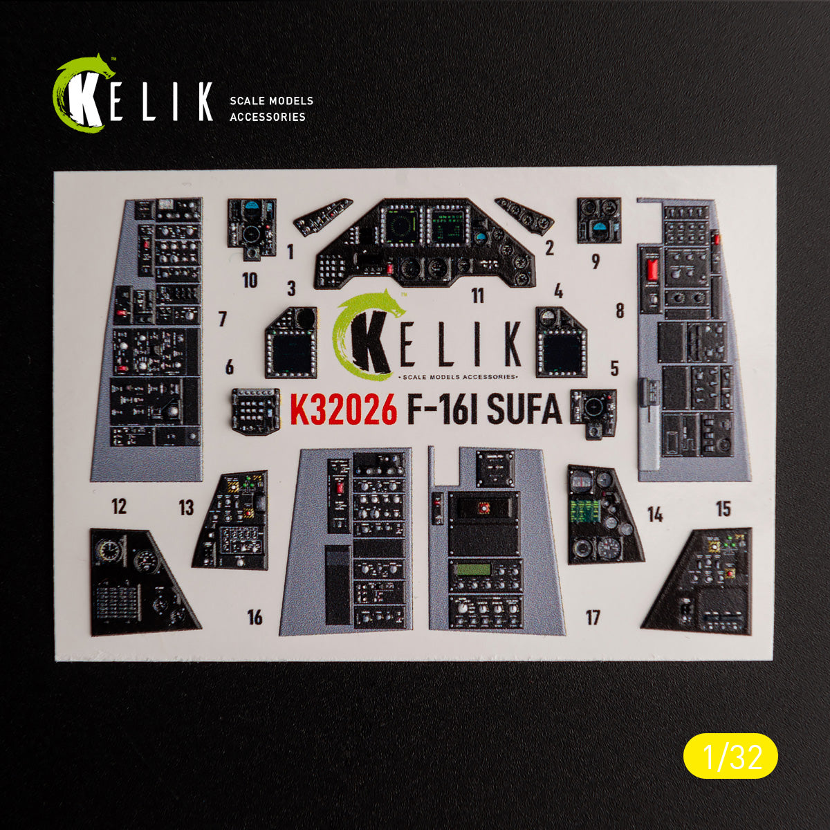 Kelik K3D32026 1:32 Lockheed-Martin F-16I Fighting Flcon "Sufa"