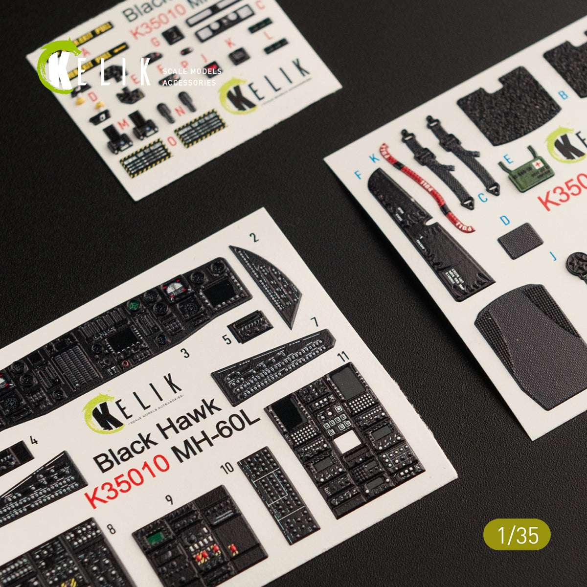 Kelik K3D35010 1:35 Sikorsky MH-60L Black Hawk interior