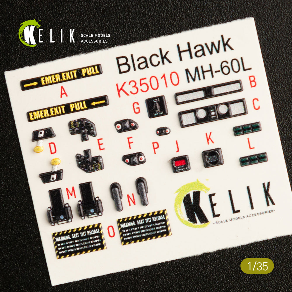 Kelik K3D35010 1:35 Sikorsky MH-60L Black Hawk interior