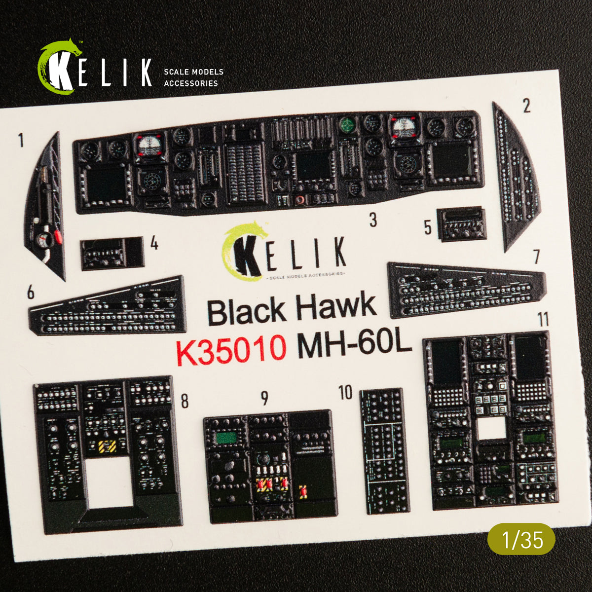 Kelik K3D35010 1:35 Sikorsky MH-60L Black Hawk interior