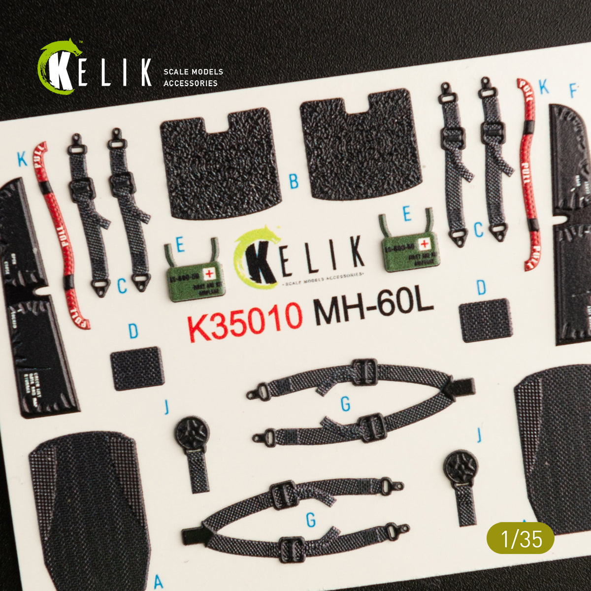Kelik K3D35010 1:35 Sikorsky MH-60L Black Hawk interior