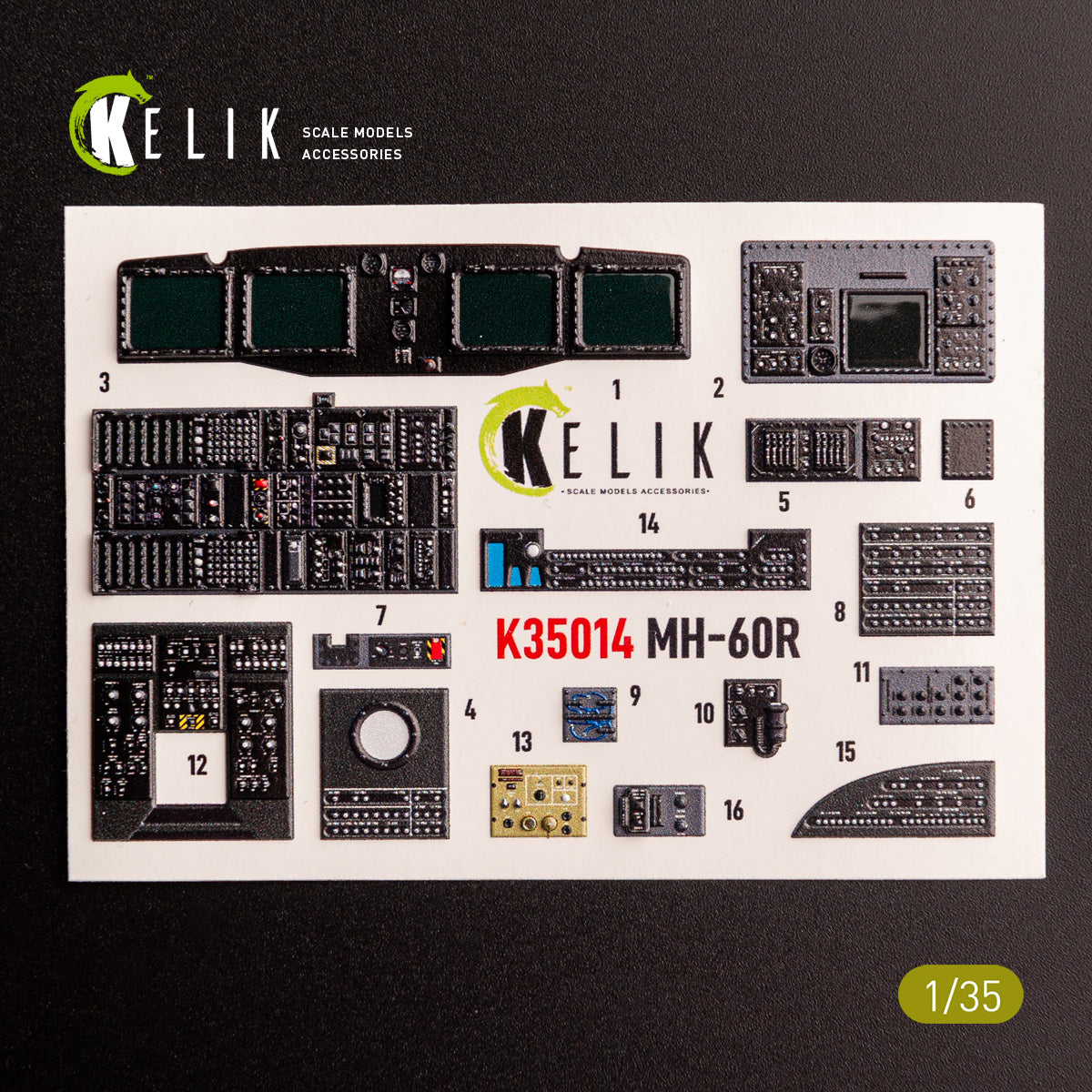 Kelik K3D35014 1:35 Sikorsky MH-60R interior 3D-decals