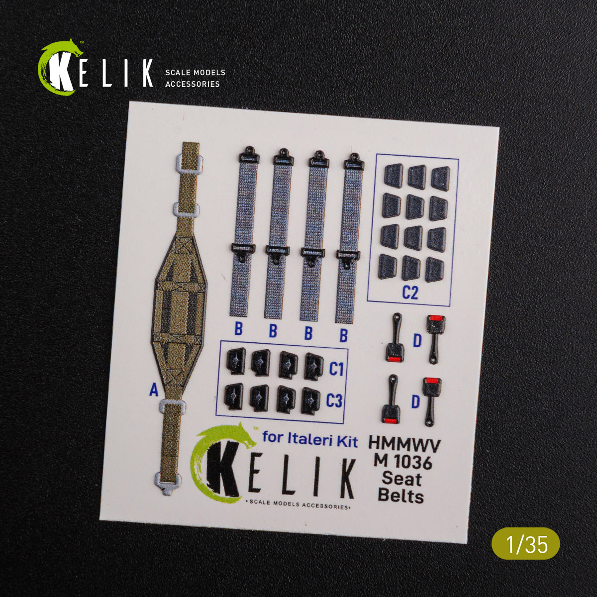 Kelik K3D35024 1:35 "HUMVEE" HMMWV M1036 TOW Desert version Interior 3D Decal