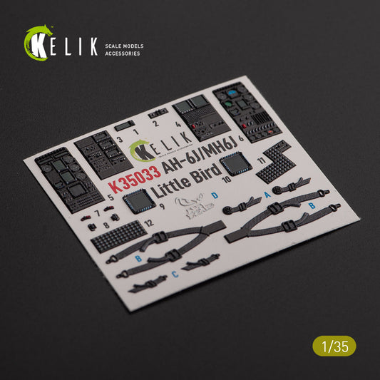 Kelik K3D35033 1:35 Bell AH-6J/MH6J Little Bird interior 3D-decals