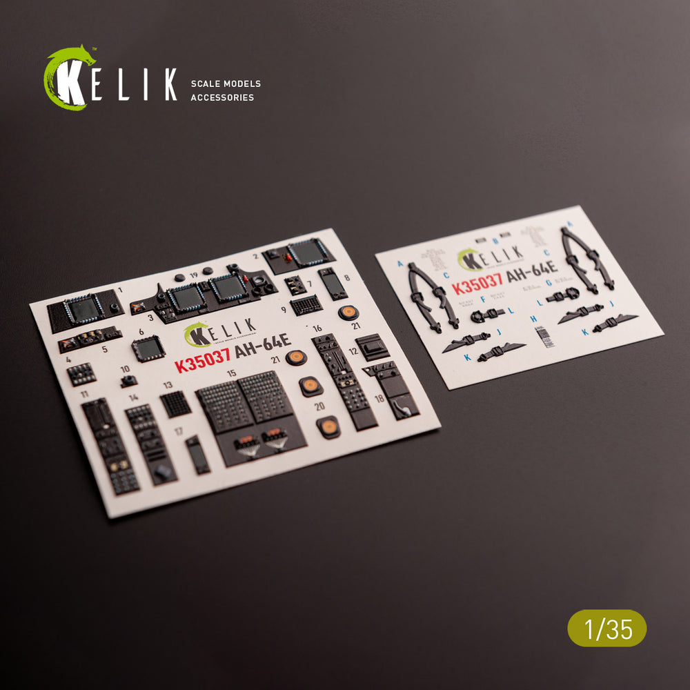 Kelik K3D35037 1:35 Bell/Boeing AH-64E Apache interior 3D-decals