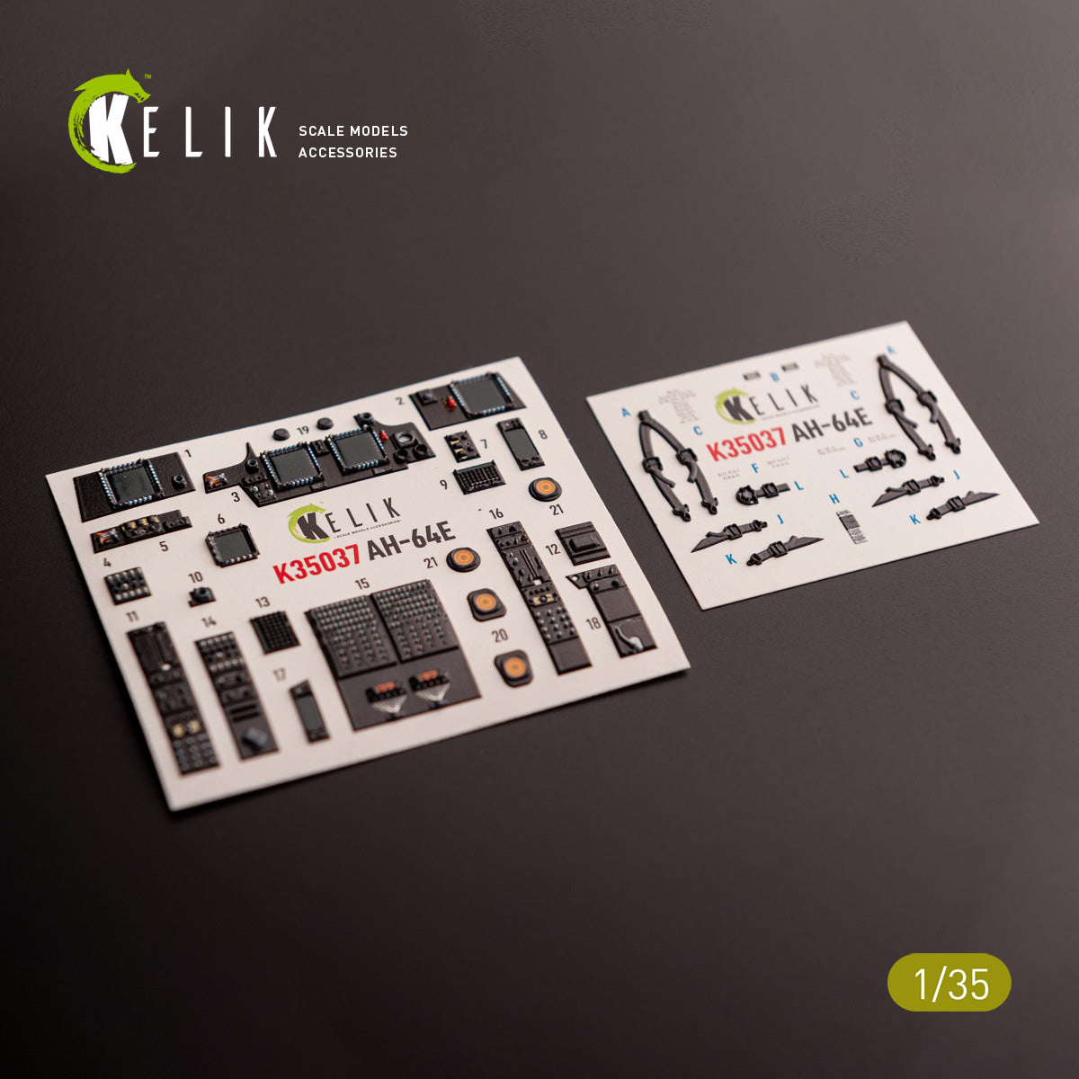 Kelik K3D35037 1:35 Bell/Boeing AH-64E Apache interior 3D-decals
