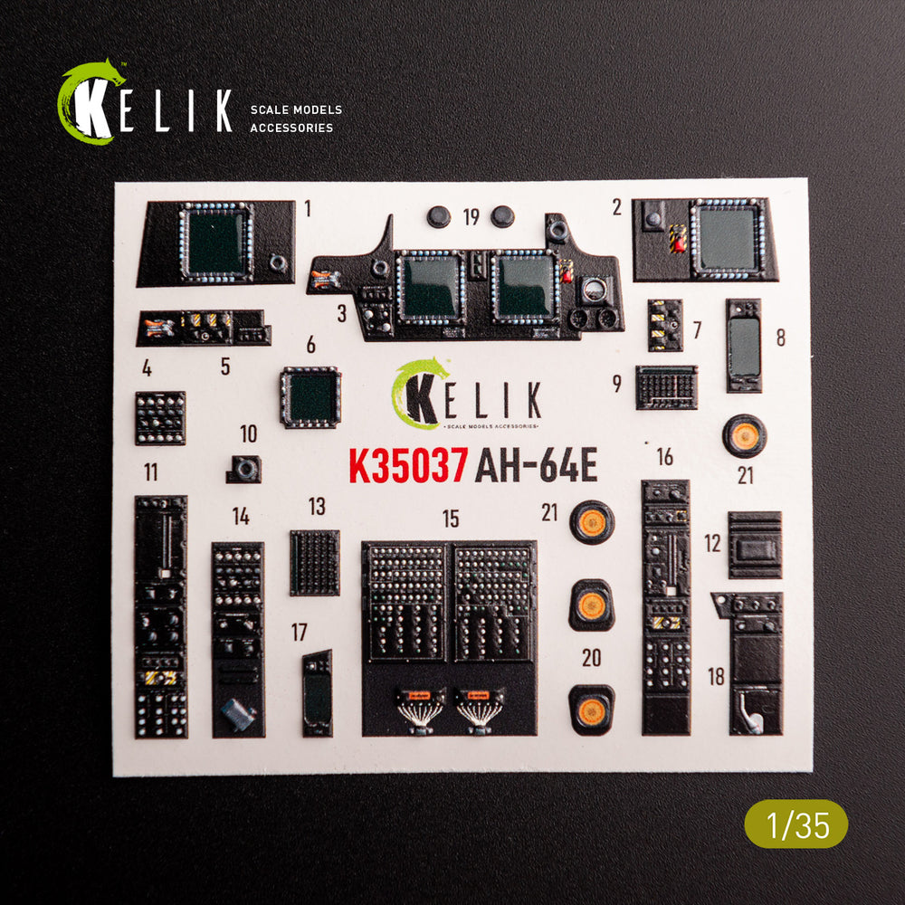 Kelik K3D35037 1:35 Bell/Boeing AH-64E Apache interior 3D-decals