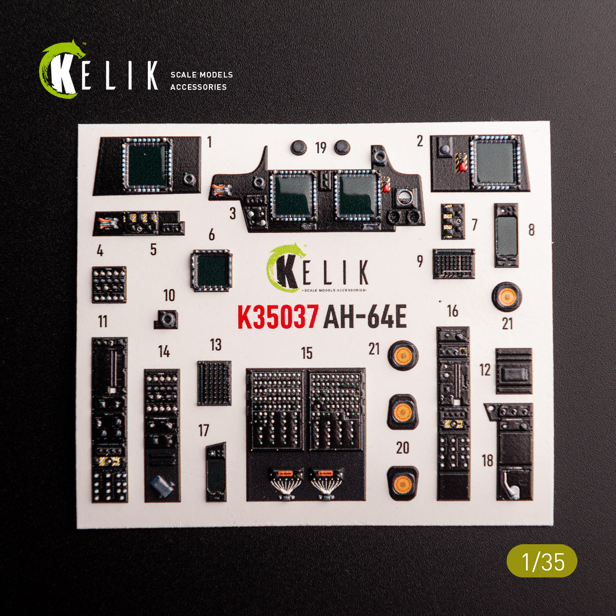 Kelik K3D35037 1:35 Bell/Boeing AH-64E Apache interior 3D-decals