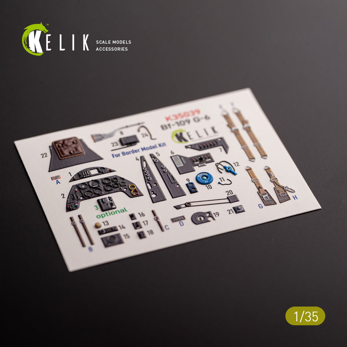 Kelik K3D35039 1:35 Messerschmitt Bf-109G-6 interior 3D-decals