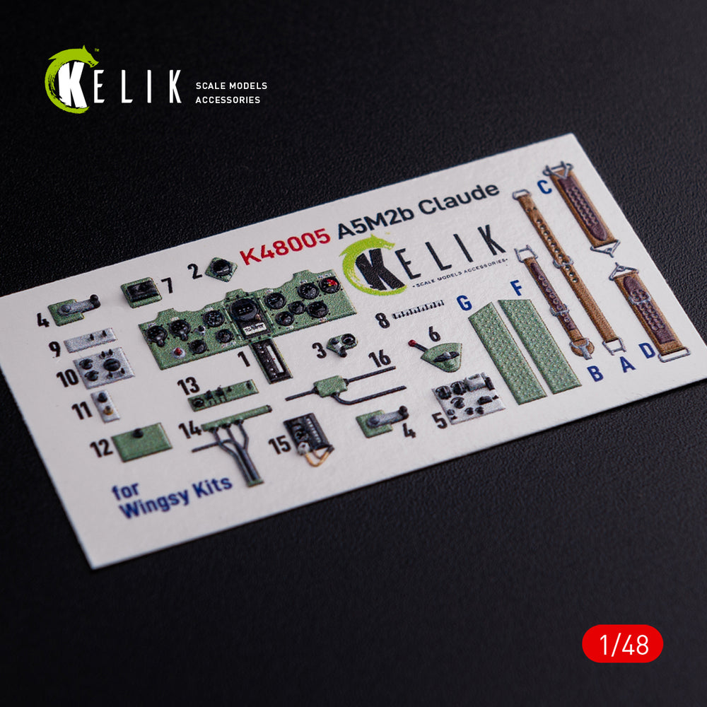 Kelik K3D48005 1:48 Mitsubishi A5M2B Claude interior