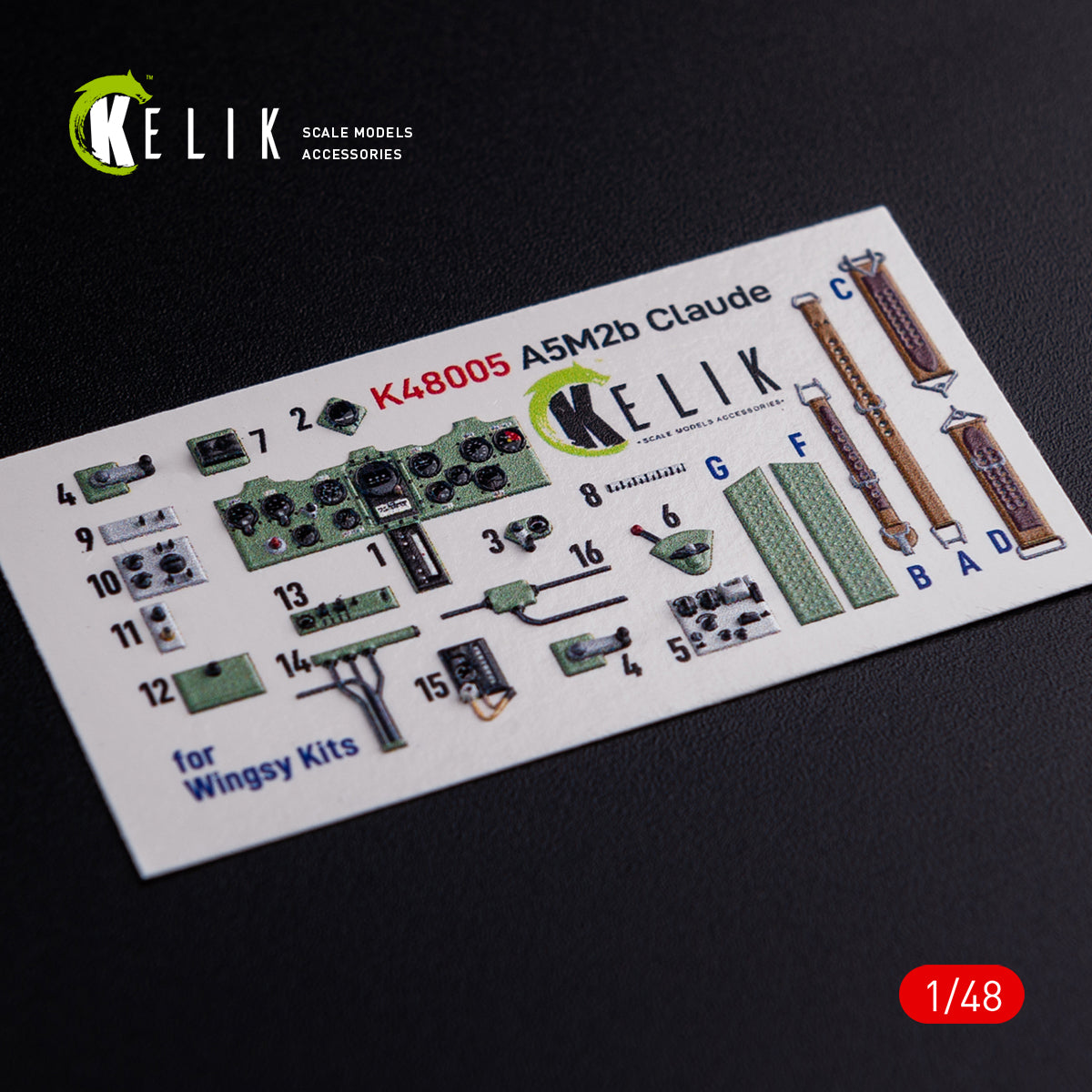 Kelik K3D48005 1:48 Mitsubishi A5M2B Claude interior