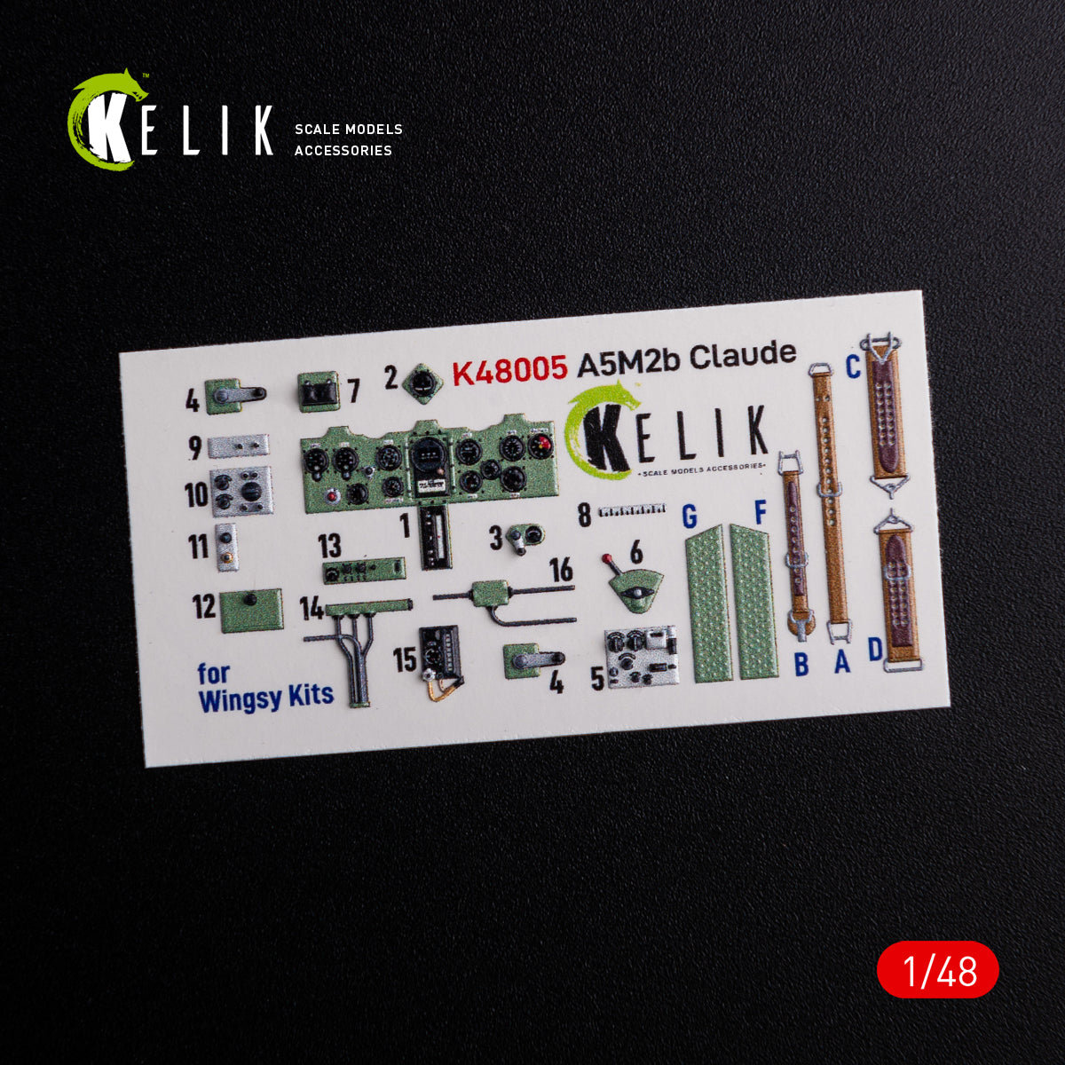 Kelik K3D48005 1:48 Mitsubishi A5M2B Claude interior