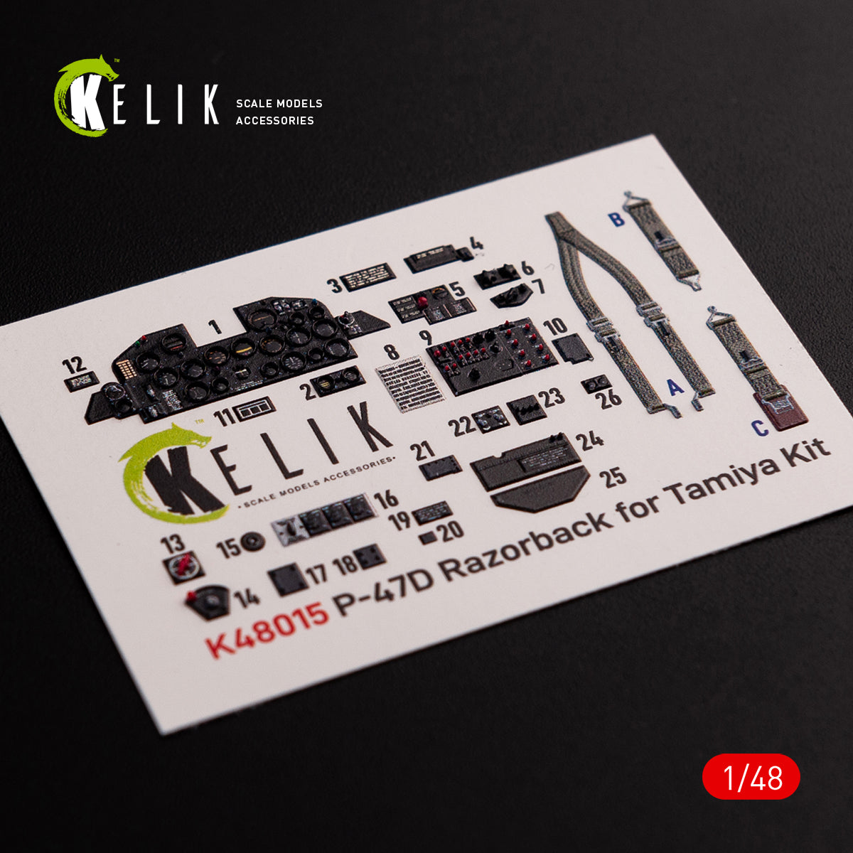 Kelik K3D48015 1:48 Republic P-47D Thunderbolt "Razorback" interior