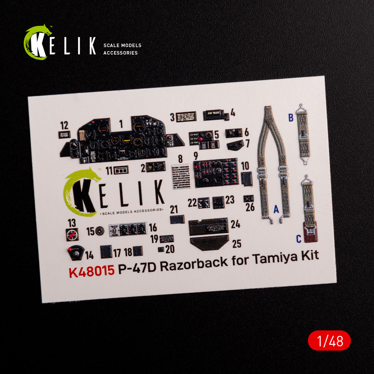 Kelik K3D48015 1:48 Republic P-47D Thunderbolt "Razorback" interior