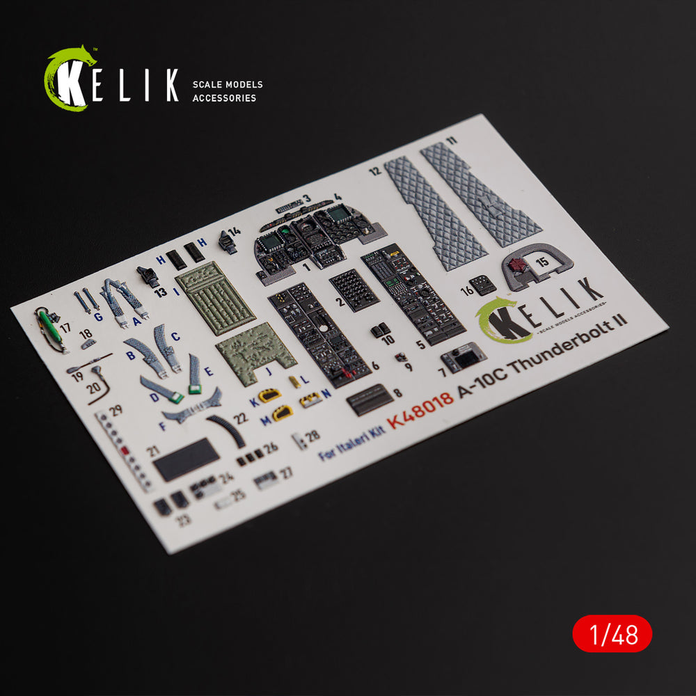 Kelik K3D48018 1:48 Fairchild A-10C "Thunderbolt II" interior 3D-decals
